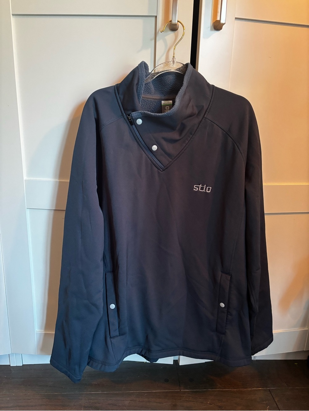 Stio Men's Dark Navy Zip and Snap-Front Performance Pullover Size Large Casual